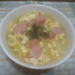 ウインナーと野菜の卵とじコンソメスープ